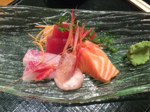 Shake, Maguro, Kampachi and Ama Ebi Sahimi