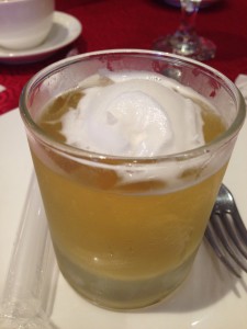 Chilled Lemongrass jelly with Sherbet